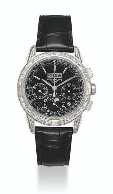 PATEK PHILIPPE, PLATINUM AND DIAMONDS PERPETUAL CALENDAR CHRONOGRAPH, REF. 5271P-011