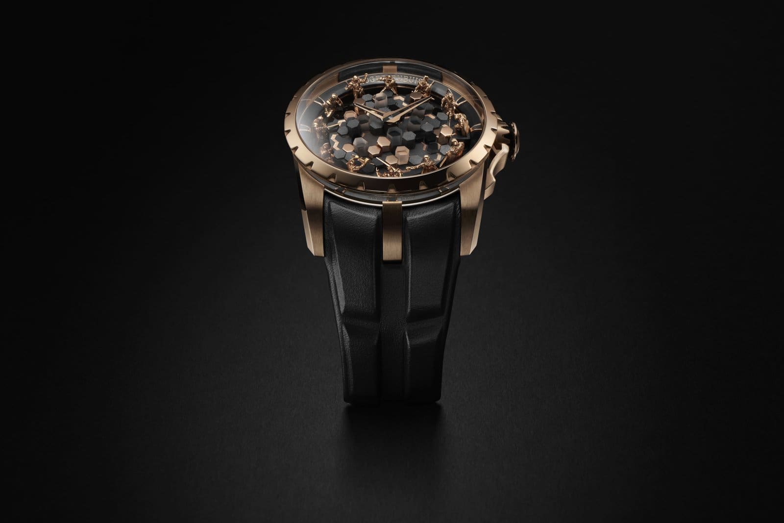 a watch with minature knights 