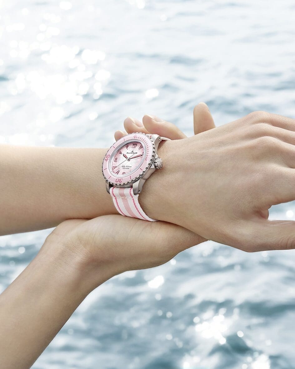 Pink diver watch