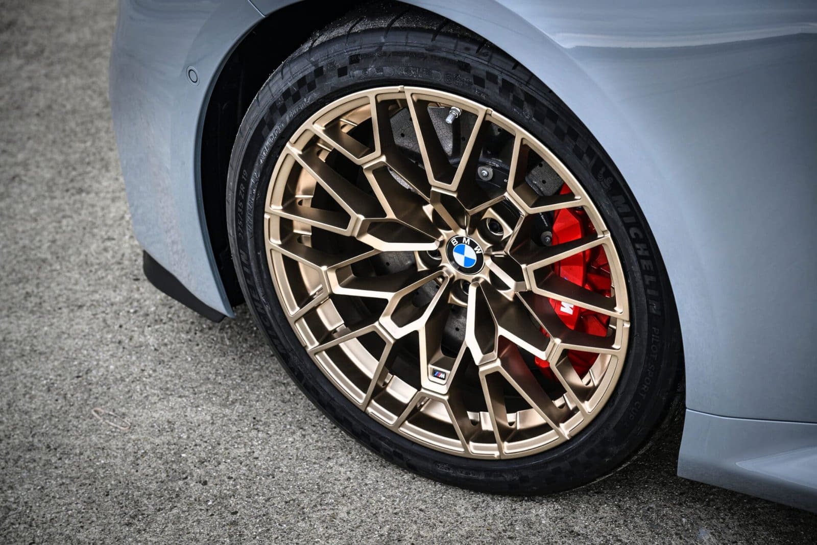 Golden wheel rims of BMW m2
